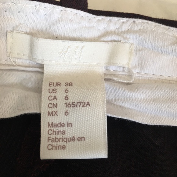 H&M maroon/cranberry red capris - size 6 / 38 - Picture 5 of 6